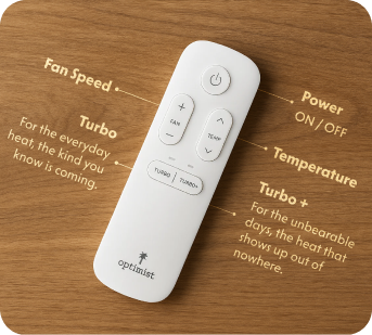 Optimist Remote Control with features labeled